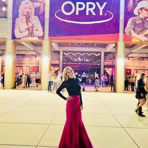 Beautiful hot pink silk full length skirt